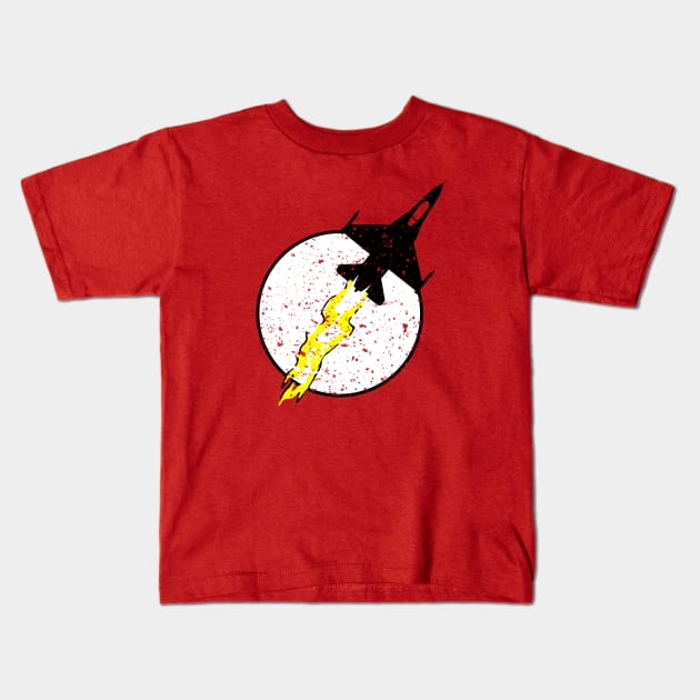 F-16 Fighting Falcon Thunder Logo Kids T-Shirt by Mandra